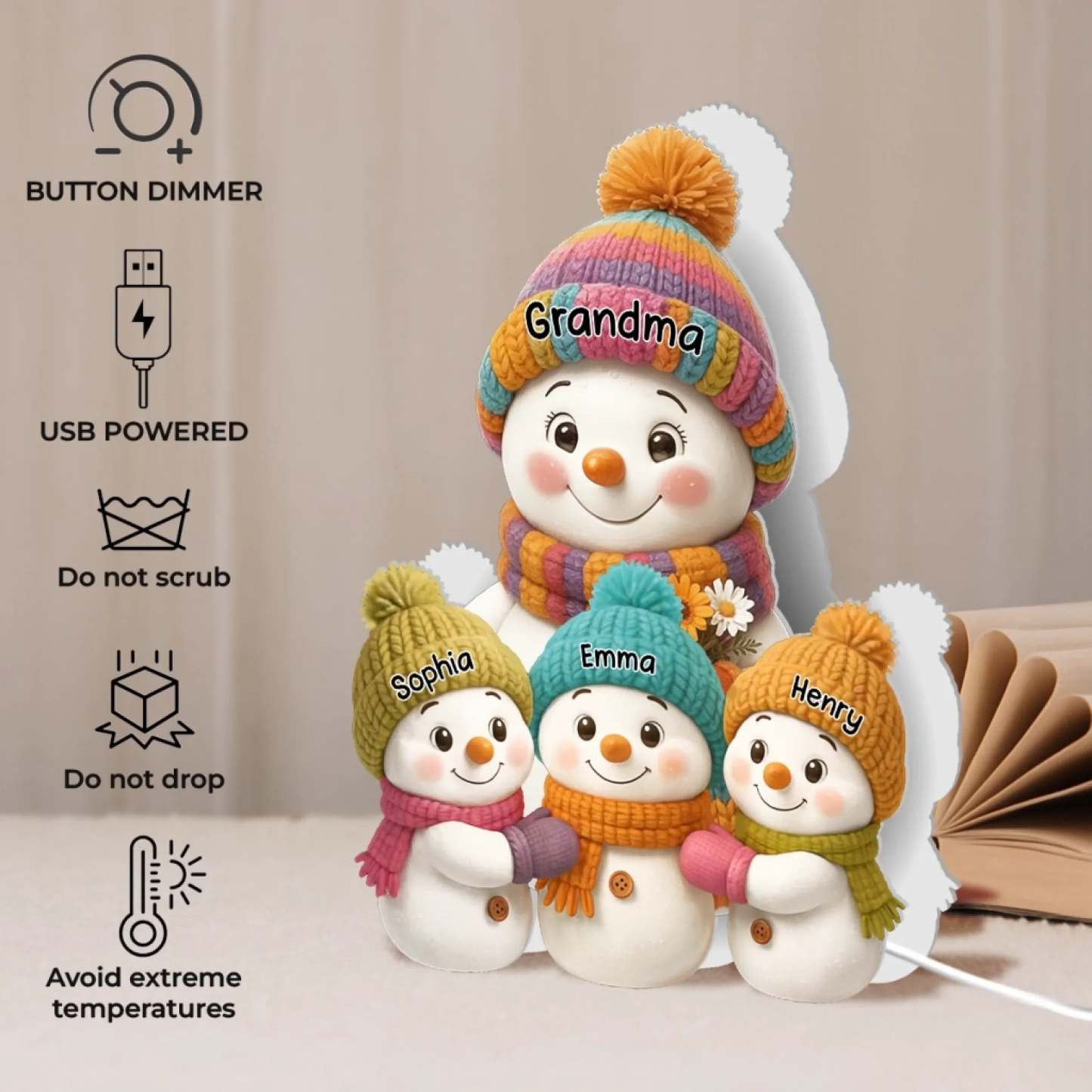 Glowing Snowman Holiday Centerpiece