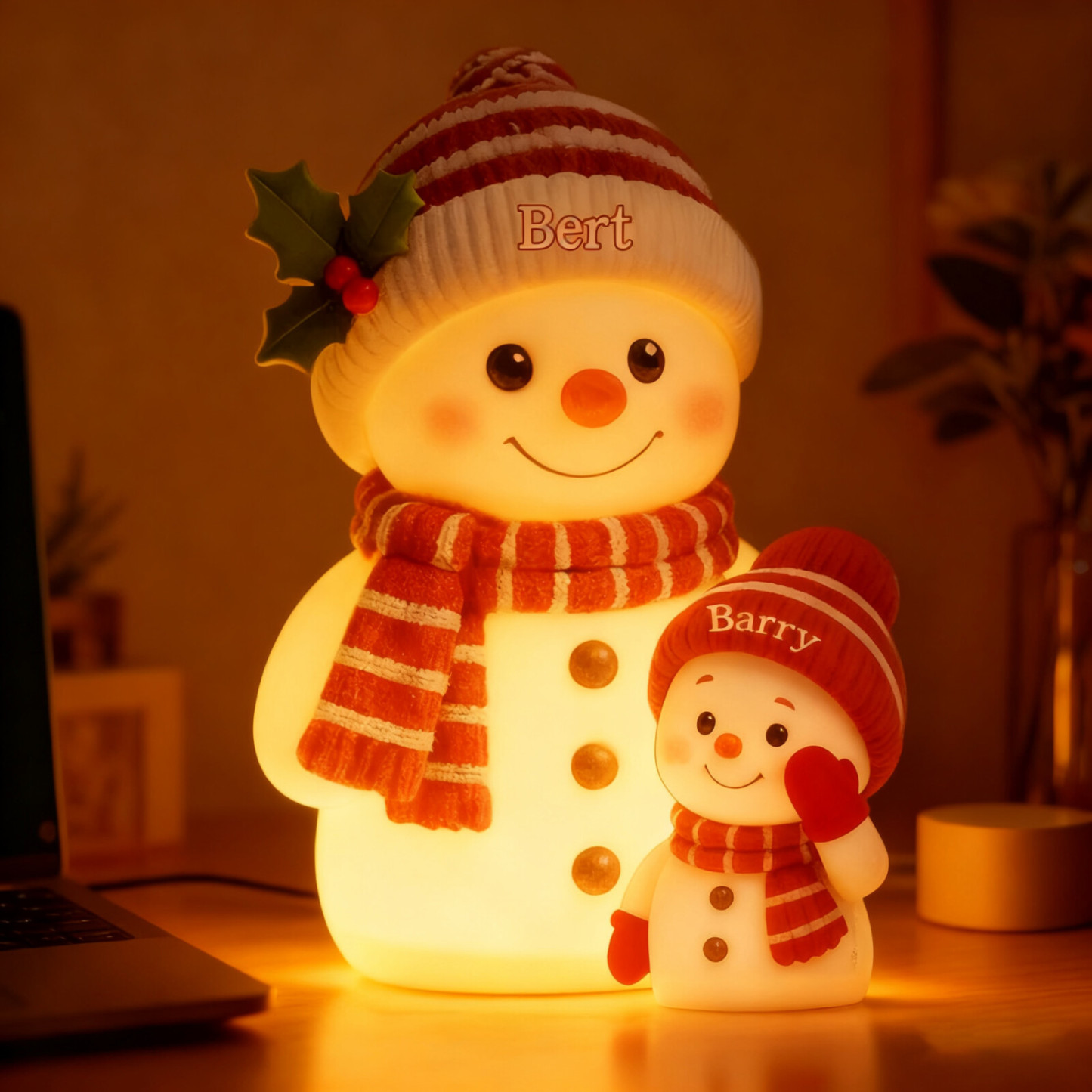 Glowing Snowman Holiday Centerpiece