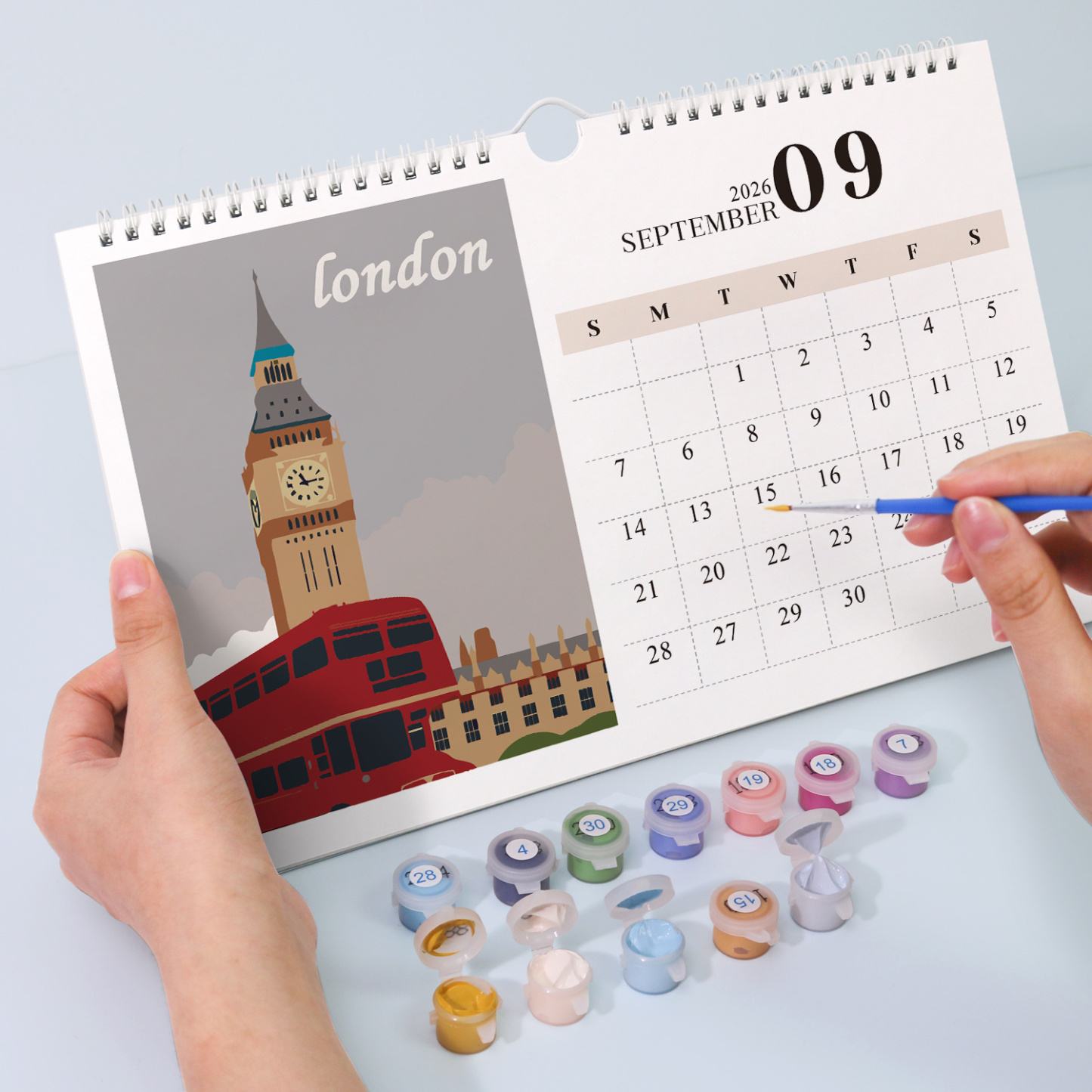 Spiral-Bound Cityscape Art Calendar 2026