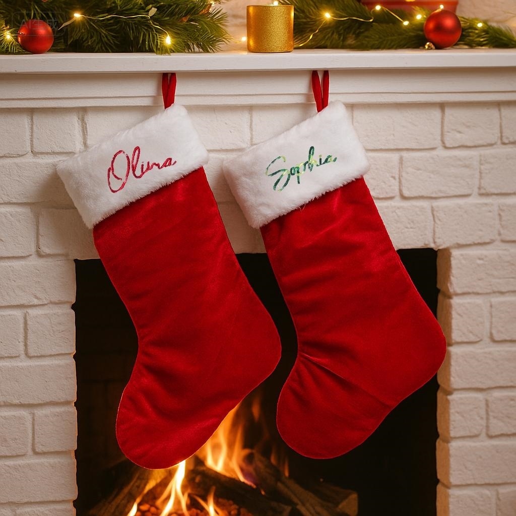 Embroidered Classic Christmas Stocking