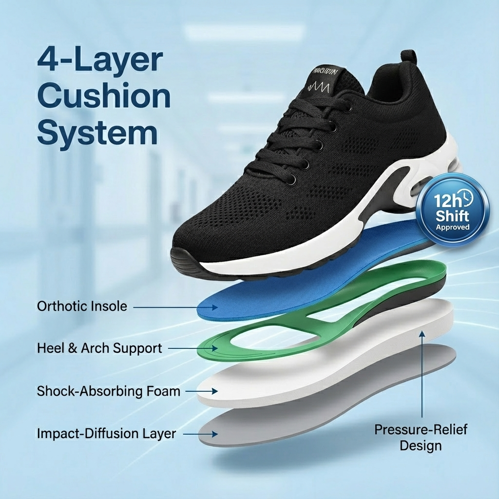 Ortho-Wear™ Pro — 12-Hour Shift Shoes for All-Day Foot, Knee & Back Pain Relief