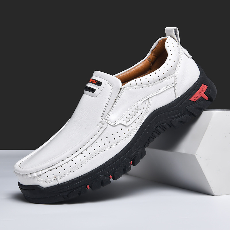 StepsFree Shoes Men's Non-slip Walking Leather Lightweight Breathable Casual Loafers