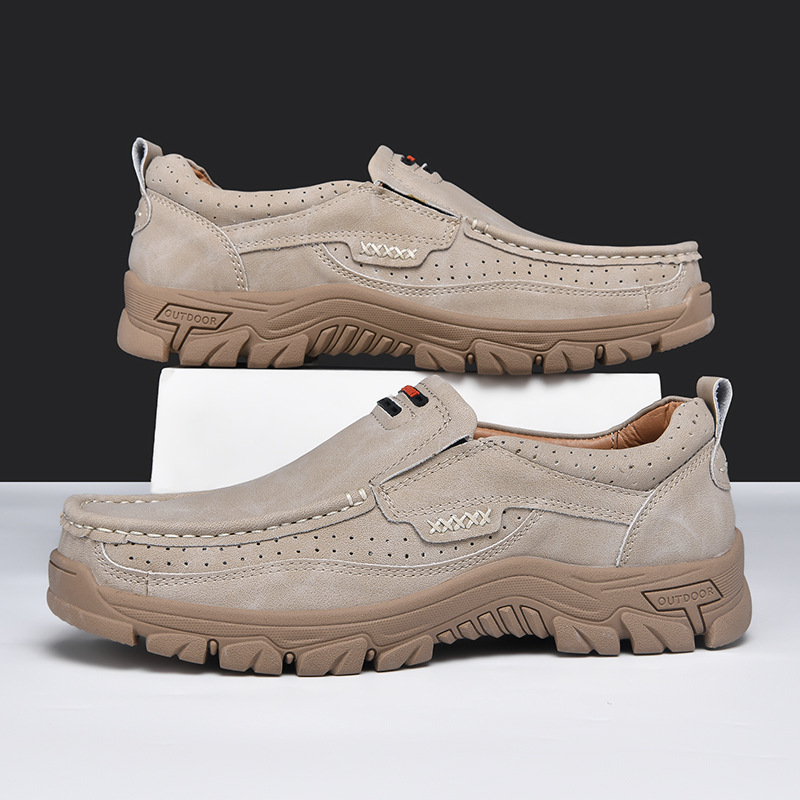 StepsFree Shoes Men's Non-slip Walking Leather Lightweight Breathable Casual Loafers