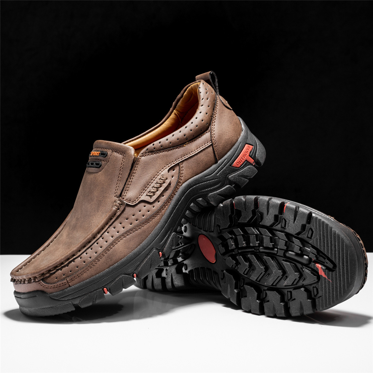 StepsFree Shoes Men's Non-slip Walking Leather Lightweight Breathable Casual Loafers