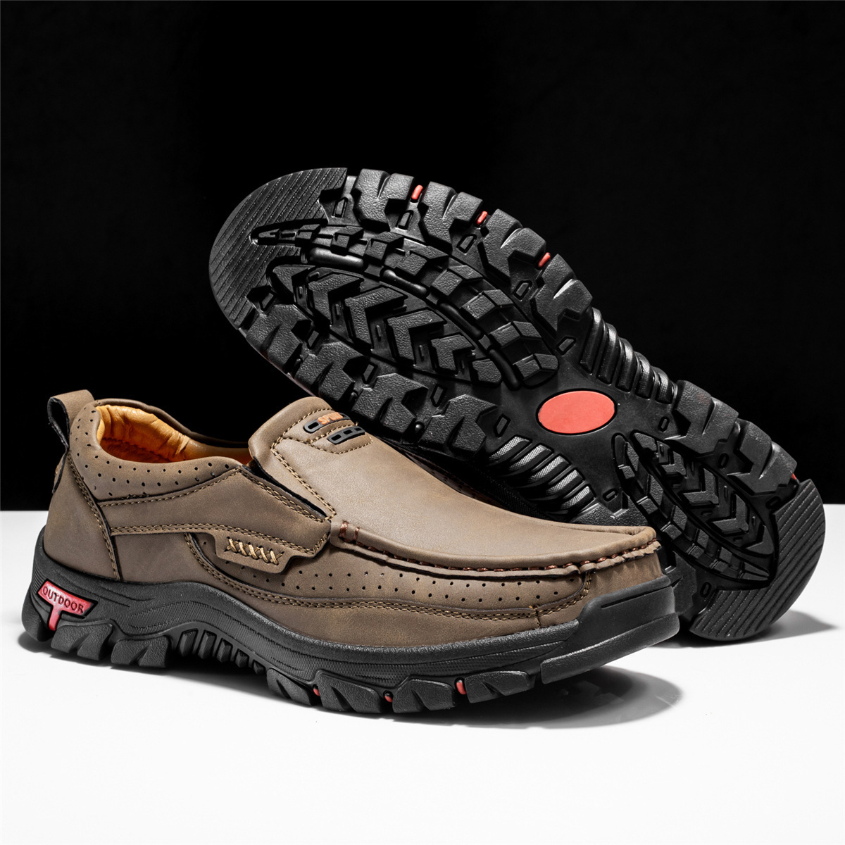 StepsFree Shoes Men's Non-slip Walking Leather Lightweight Breathable Casual Loafers