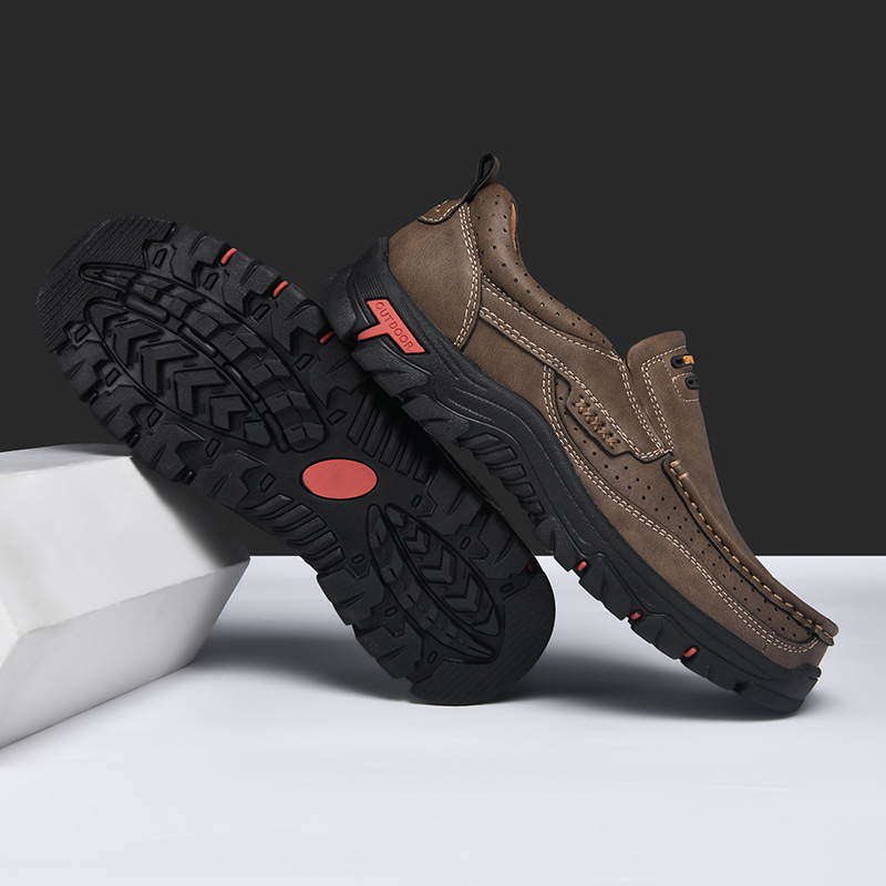 StepsFree Shoes Men's Non-slip Walking Leather Lightweight Breathable Casual Loafers