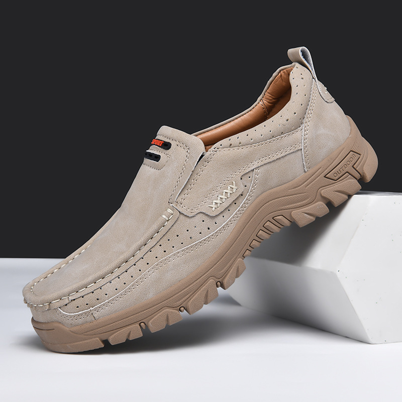 StepsFree Shoes Men's Non-slip Walking Leather Lightweight Breathable Casual Loafers