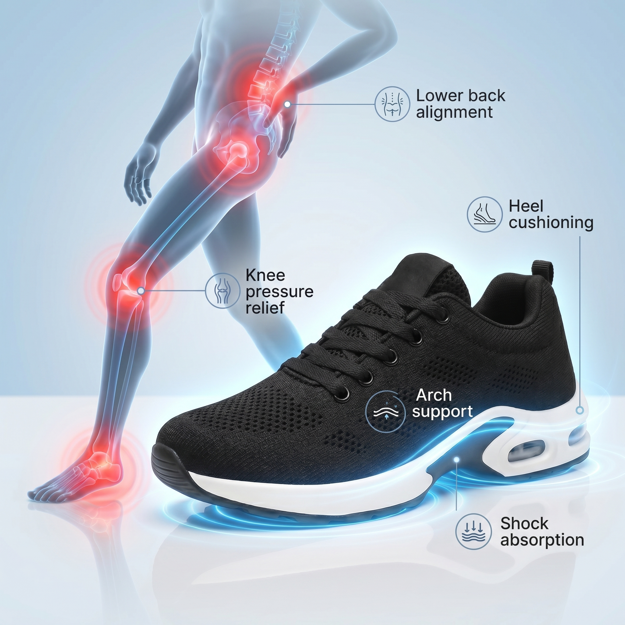 Ortho-Wear™ Pro — 12-Hour Shift Shoes for All-Day Foot, Knee & Back Pain Relief