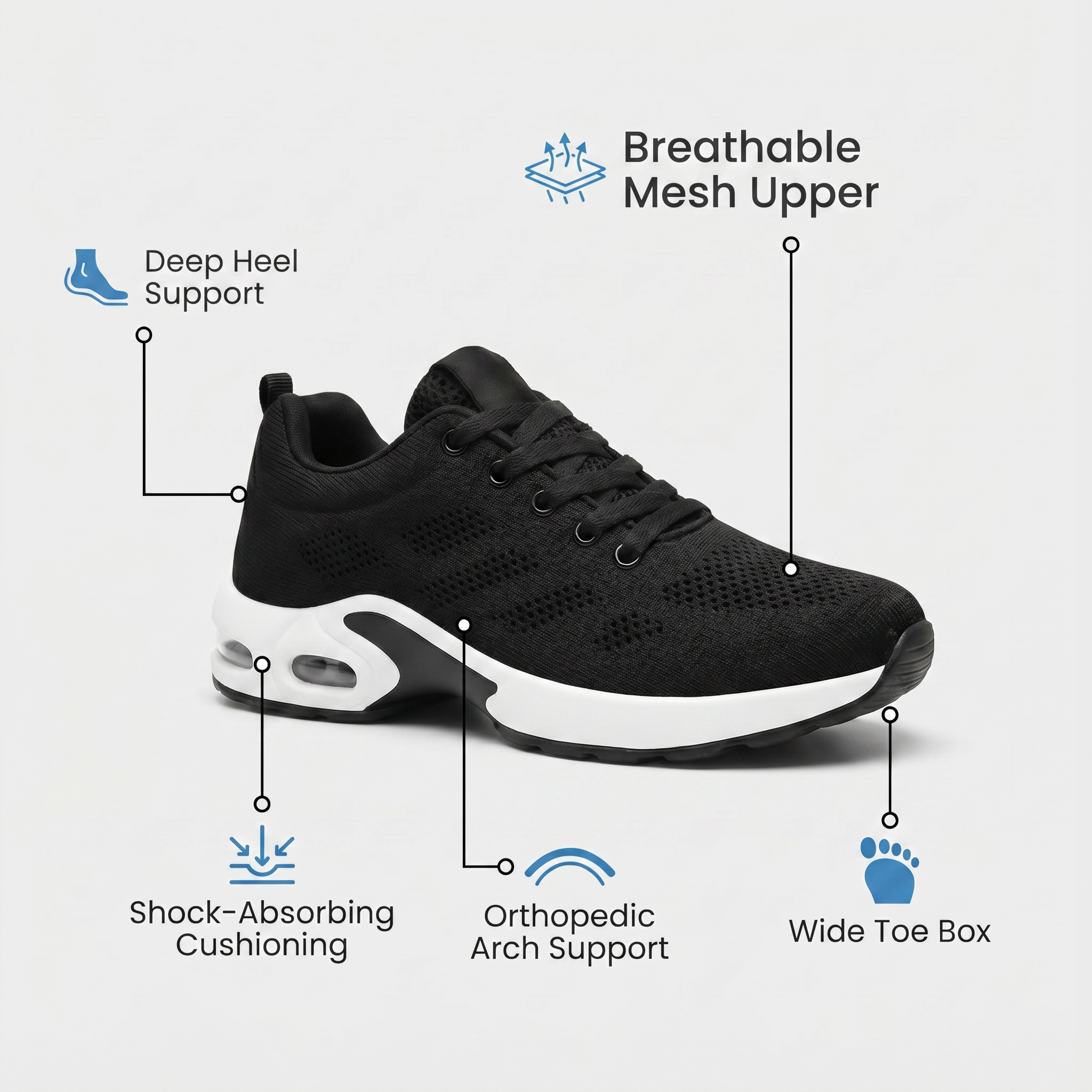 Ortho-Wear™ Pro — 12-Hour Shift Shoes for All-Day Foot, Knee & Back Pain Relief