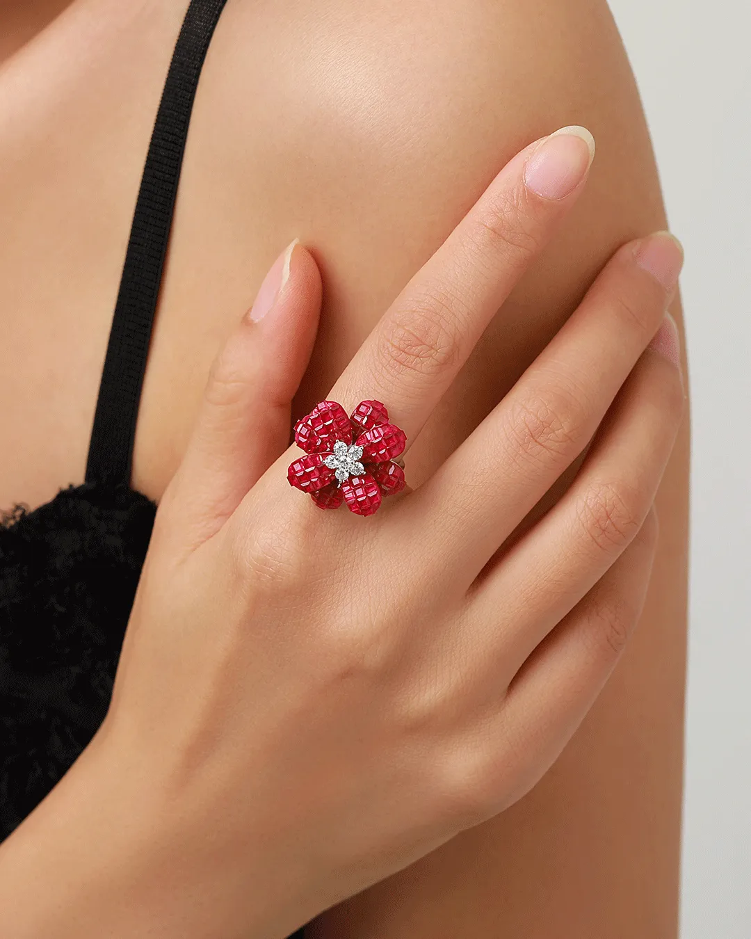 ​​The Scarlet Bloom Cocktail Ring​