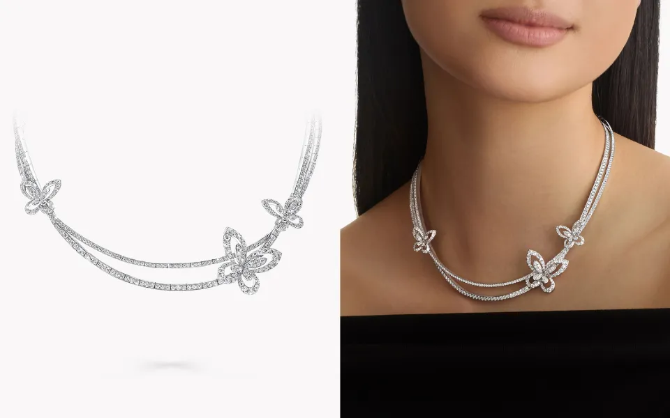 Graff Butterfly Double Row Necklace