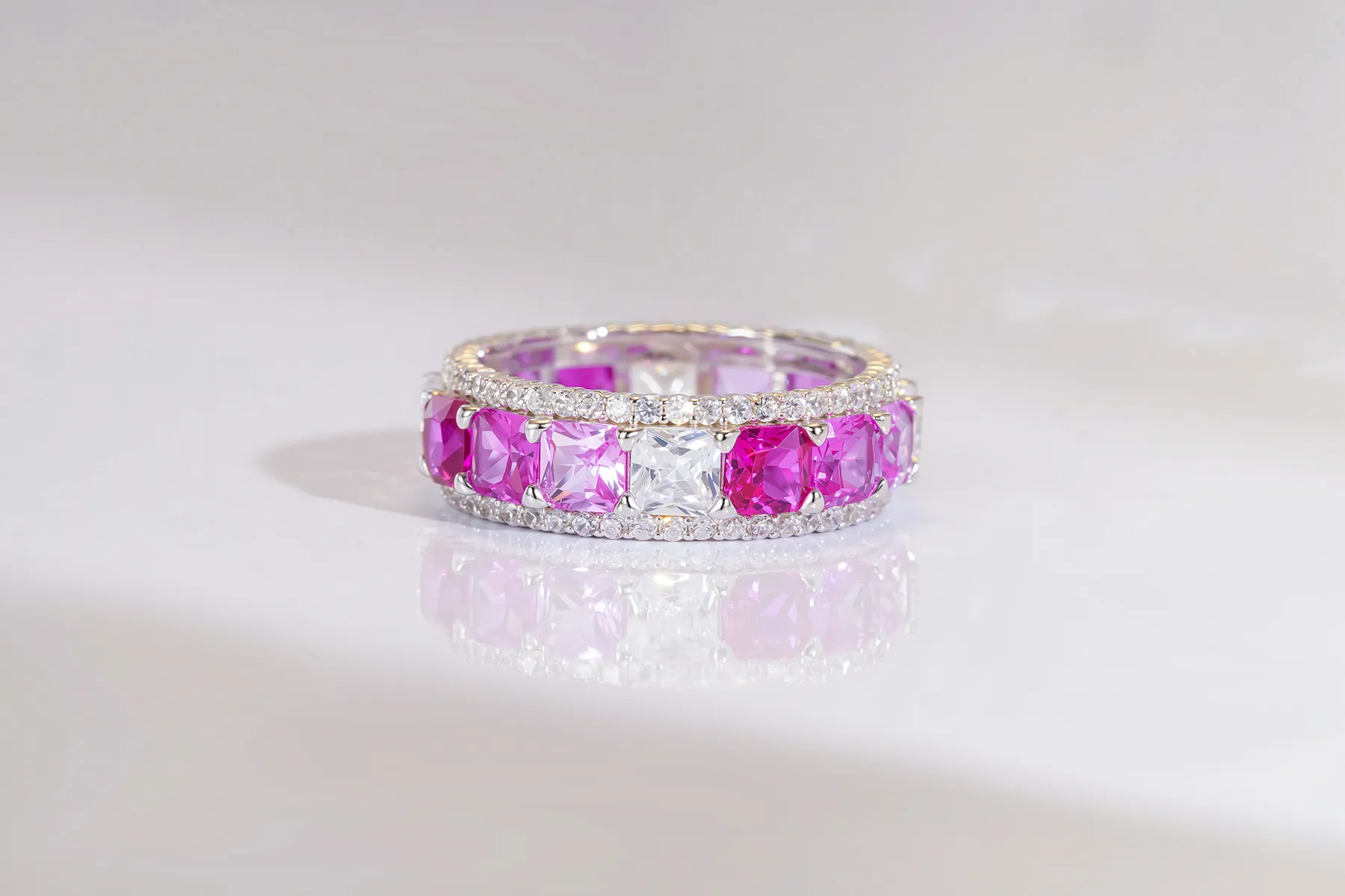 Two-Tone Love Gemstone Ring
