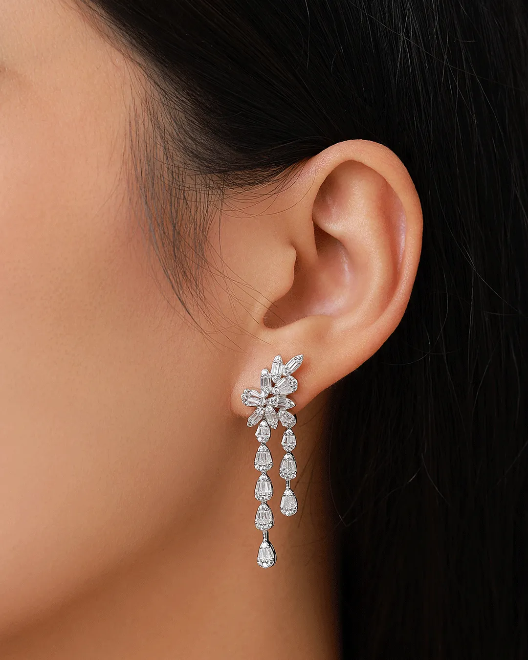 Baguette Waterdrop Drop Earrings​