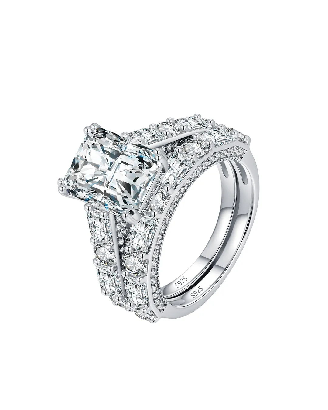 Princess-Cut Gemstone Ring Set