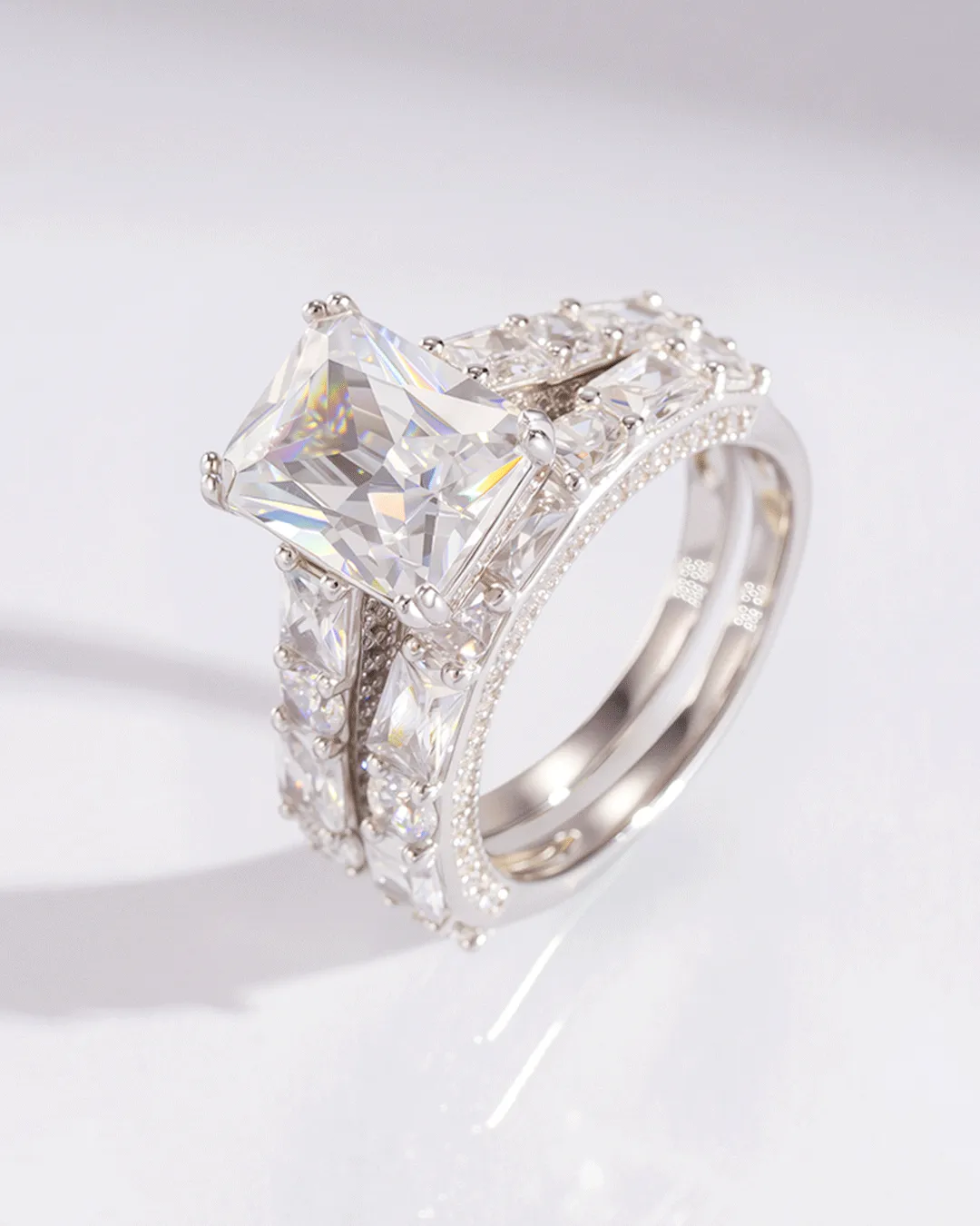 Princess-Cut Gemstone Ring Set