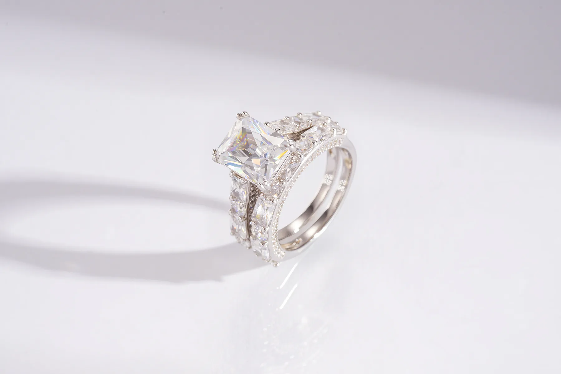 Princess-Cut Gemstone Ring Set