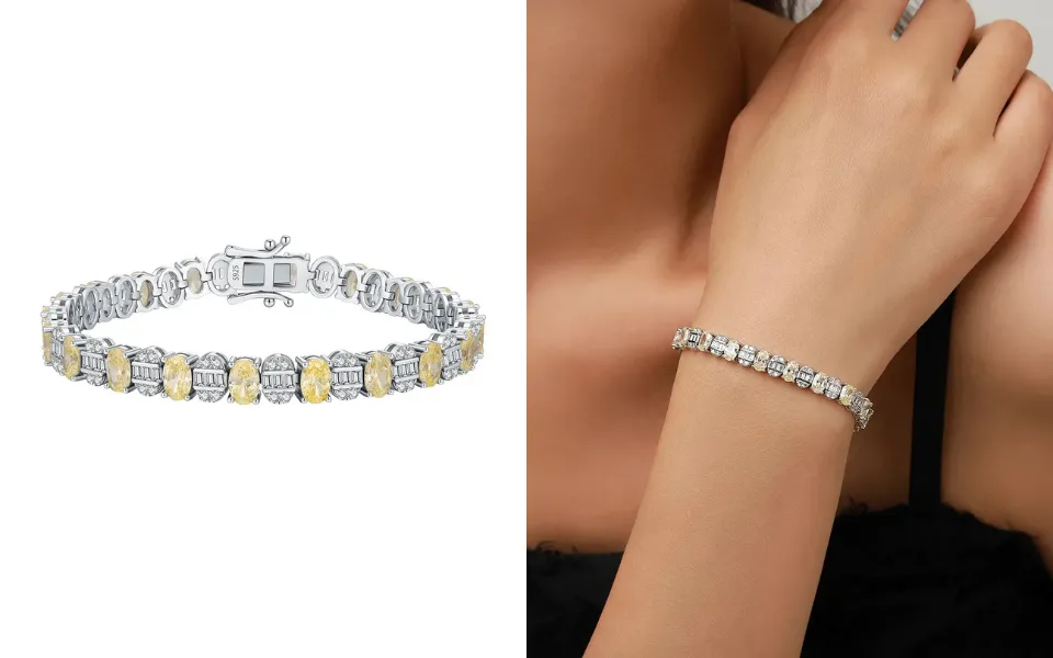 Karoglo-Yellow Gemstone Tennis Bracelet