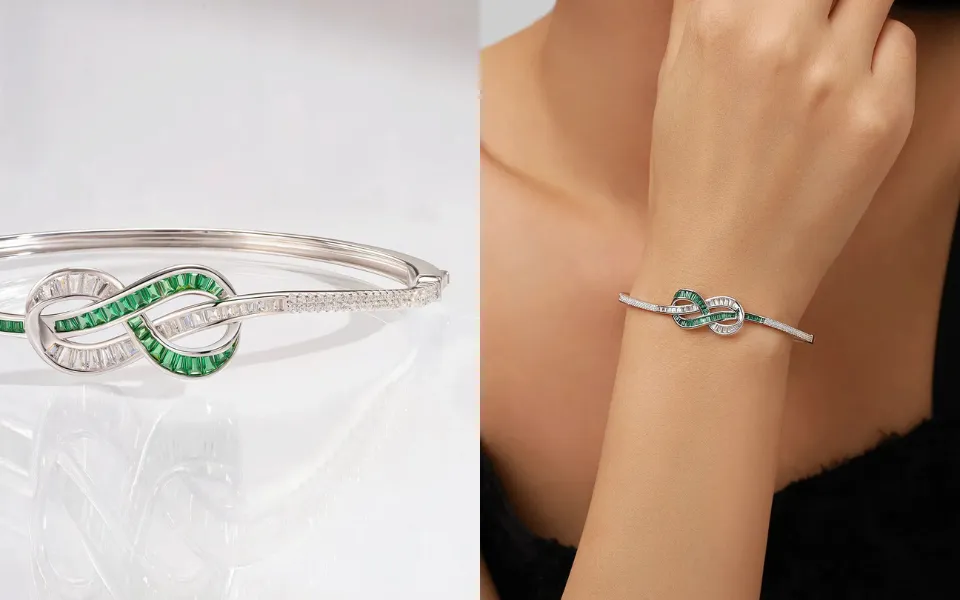 Koraglo Emerald Infinity Symbol Bracelet