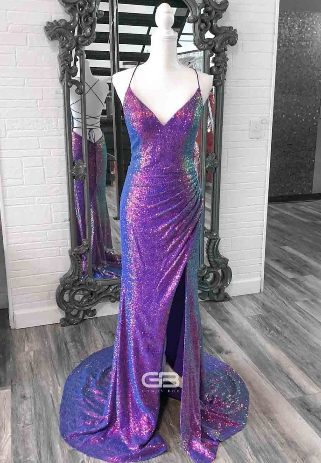 Red Spaghetti Straps Beading Sweetheart Mermaid Evening Gowns With Fea