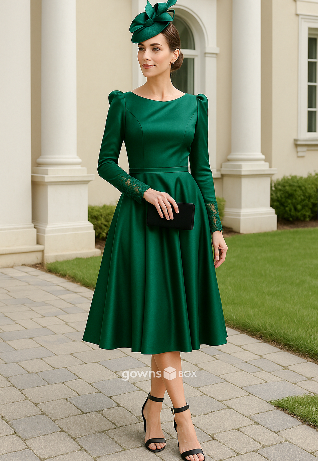 Side Slit One Shoulder Flower A-Line Pleated Ankle-Length Mother of th