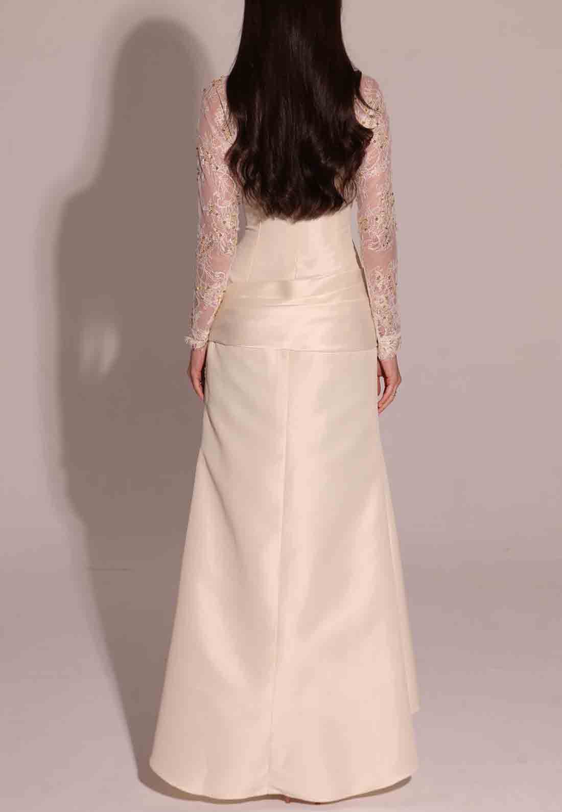 Satin Long Sleeves A-Line