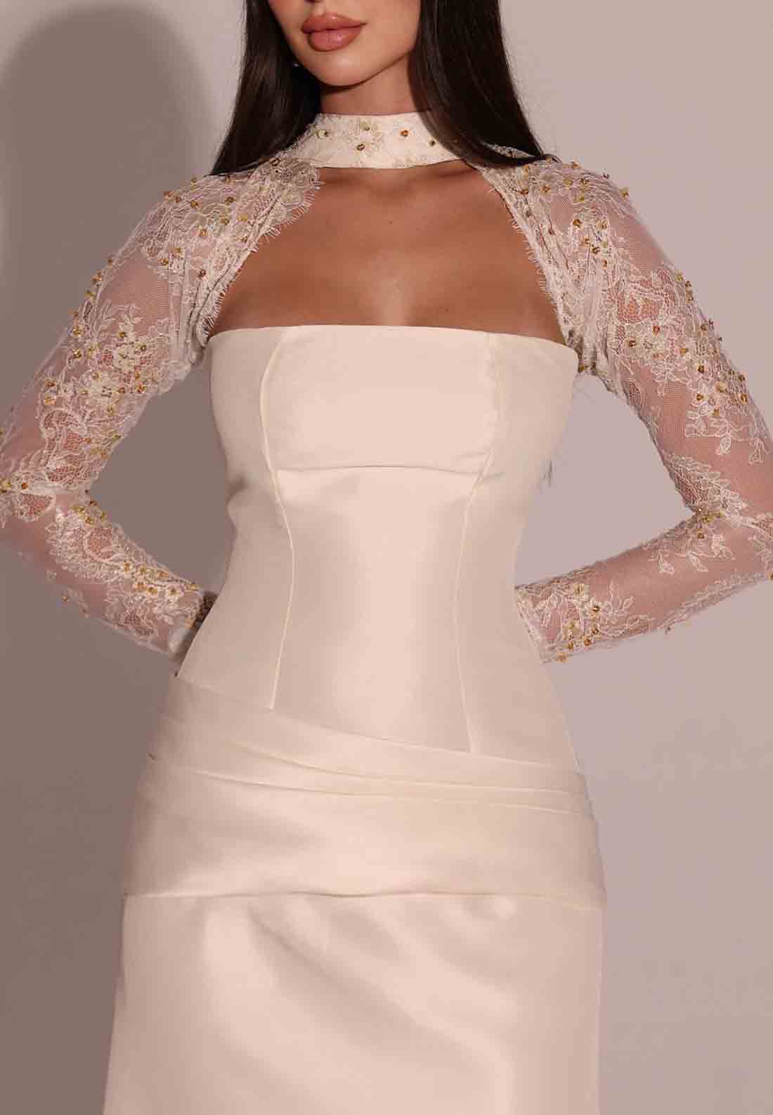 Satin Long Sleeves A-Line