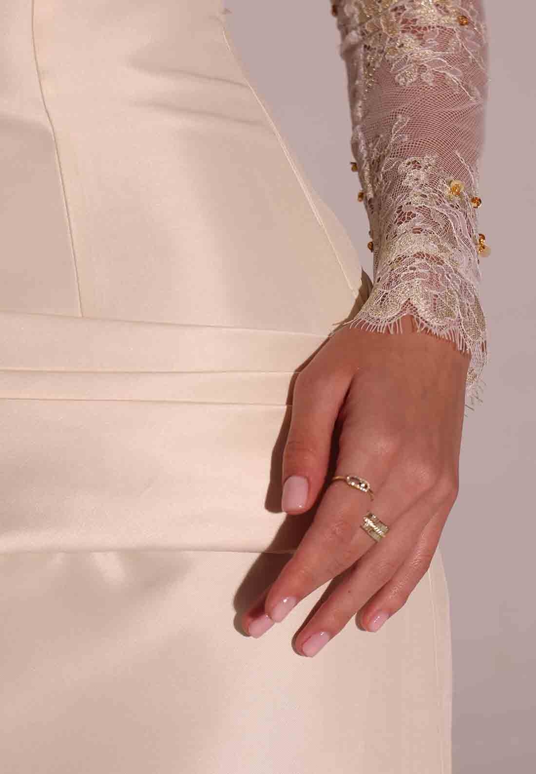 Satin Long Sleeves A-Line