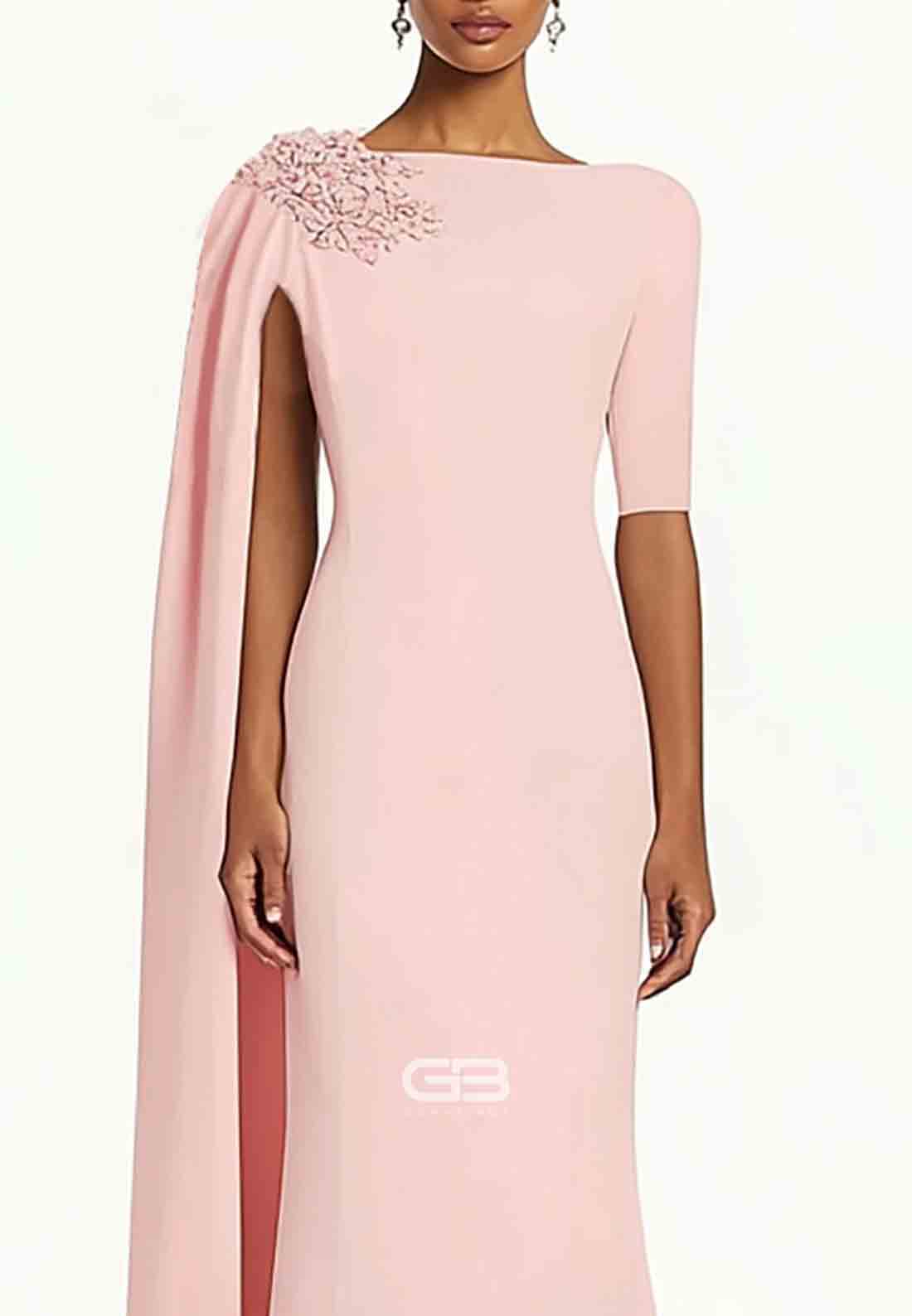 Elegant Cape Dress Formal Wedding 3D Flower Asymmetric One-Shoulder Maxi Dress