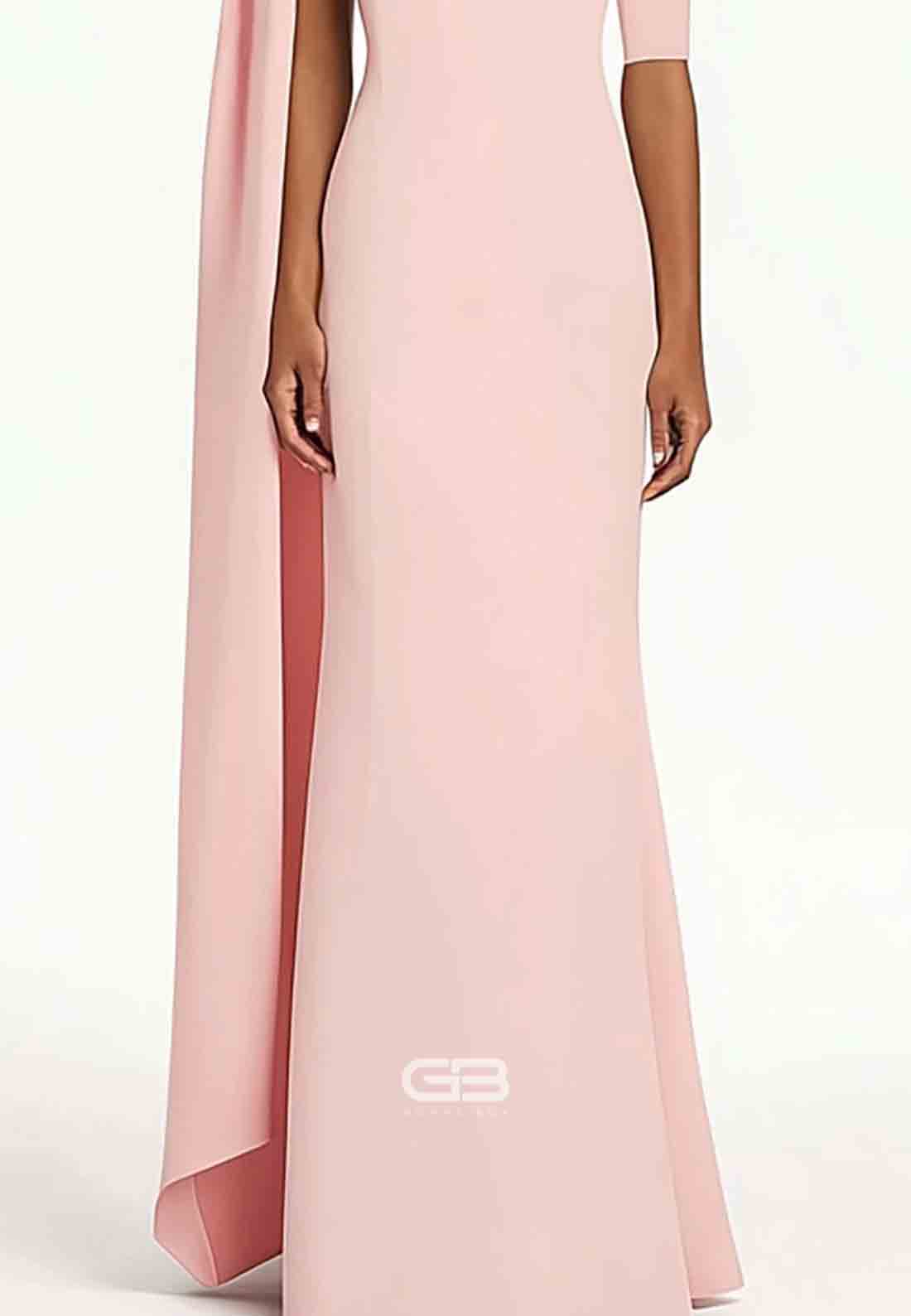 Elegant Cape Dress Formal Wedding 3D Flower Asymmetric One-Shoulder Maxi Dress