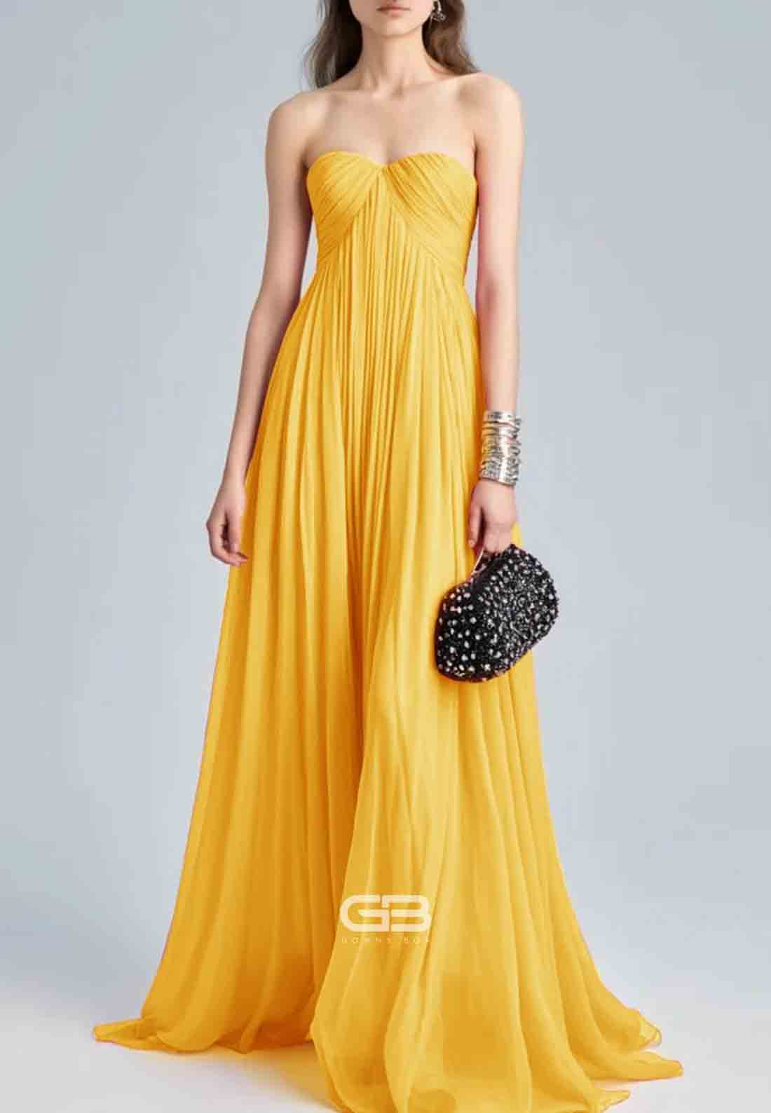 Holiday A-Line Sweetheart Evening Dress Pink Strapless Ruched Floor-Length Chiffon Dress 