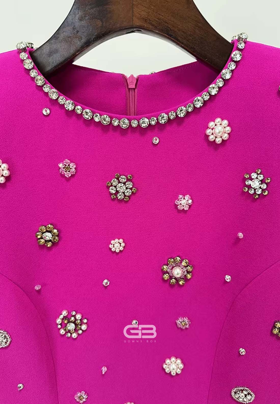 Sheath Long Sleeves Trim Formal Gowns Scoop Evening Gowns with Rhinestone