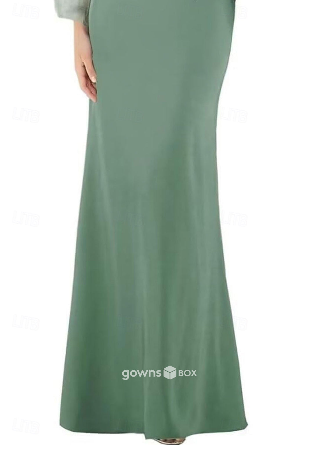 Off-Shoulder Long Sleeves Trumpet Appliques Floor-Length Mother of the Bride Dresses-GownsBox