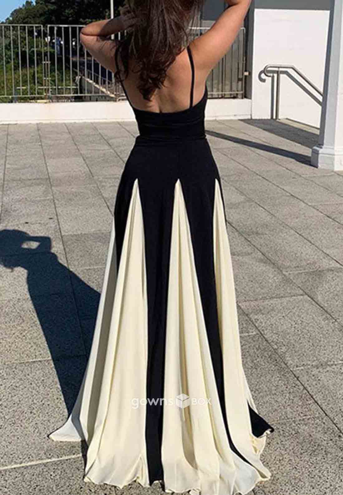 Spaghetti Straps Sweetheart Floor-Length Sleeveless Pleated Evening Gowns-GownsBox