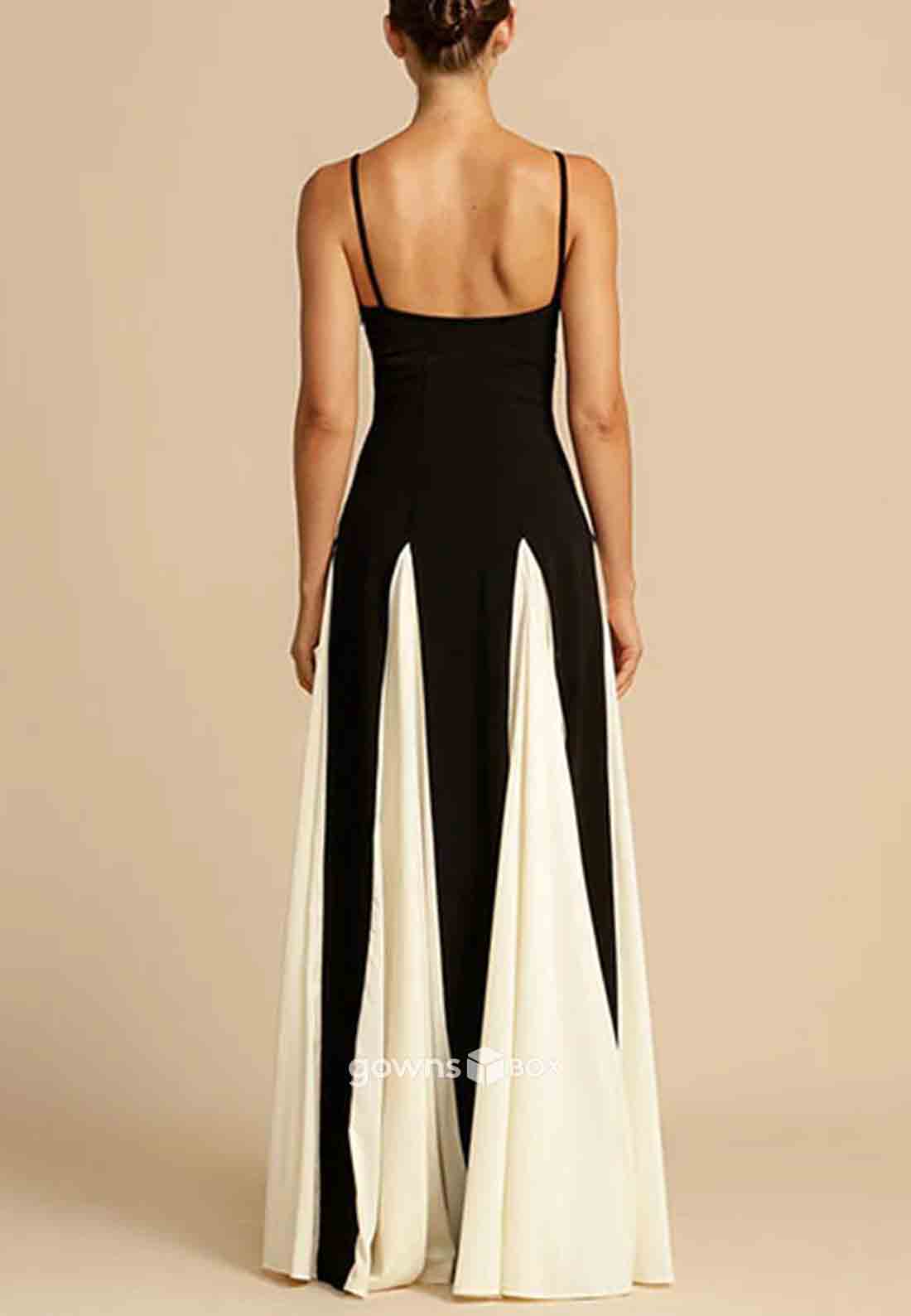 Spaghetti Straps Sweetheart Floor-Length Sleeveless Pleated Evening Gowns-GownsBox