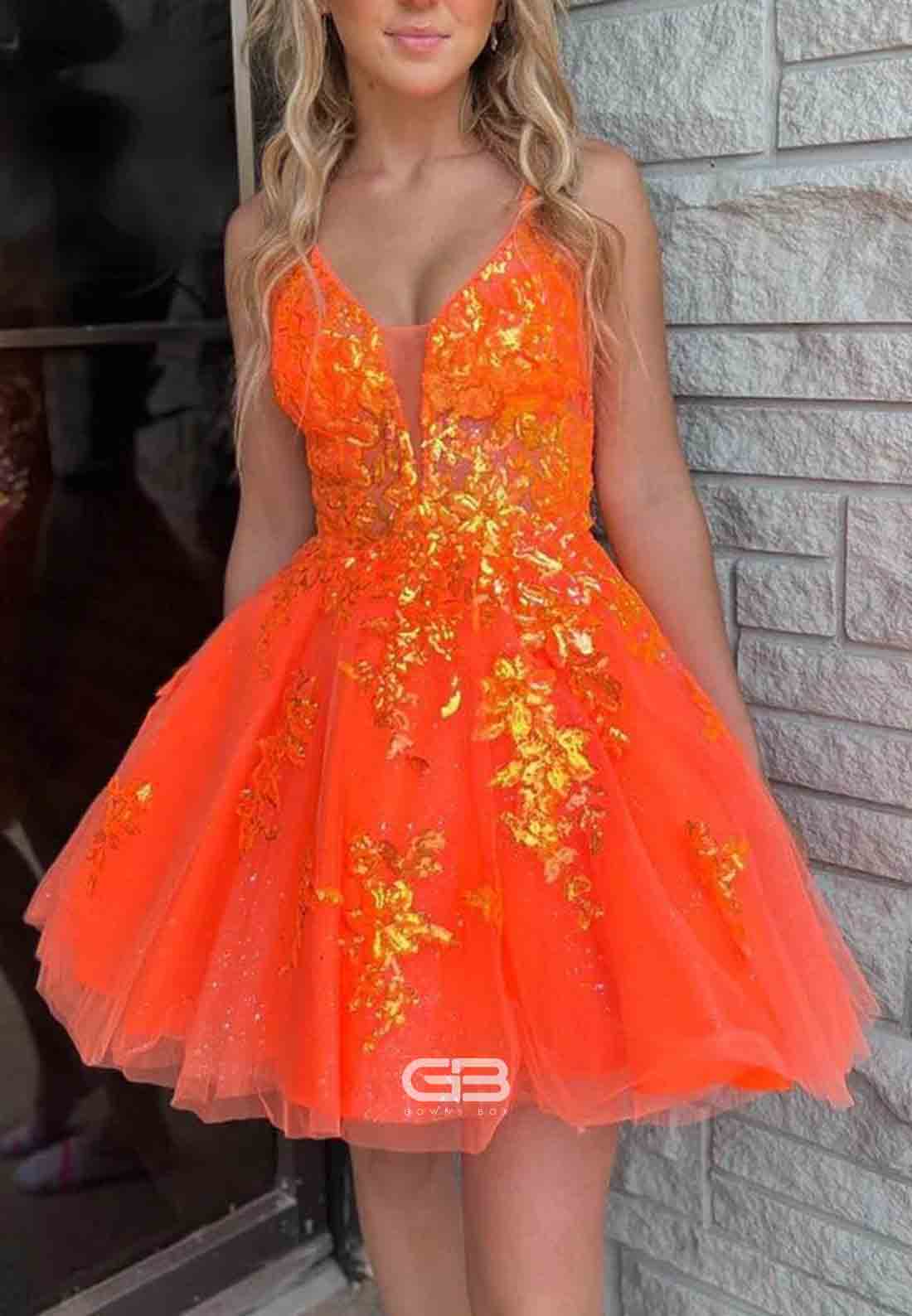 Lilac Sparkly Regular Straps Low Back Tulle A-Line Short Homecoming Dress