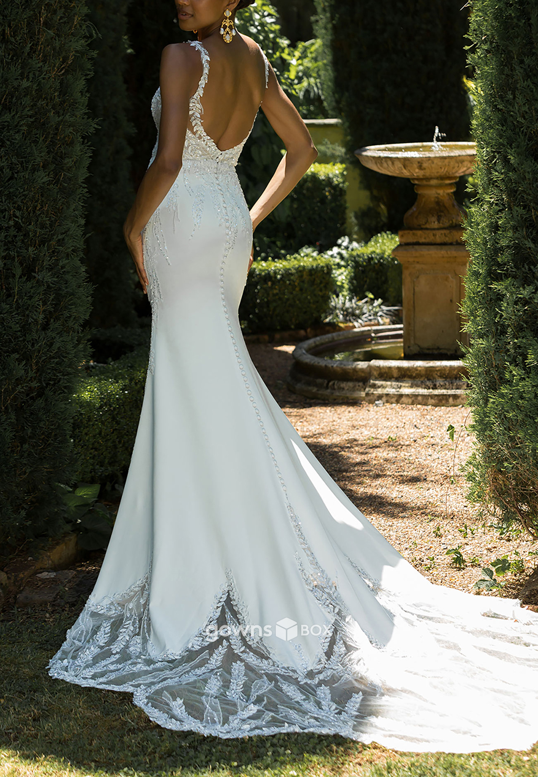 Satin Appliqued Off-Shoulder Sleeveless Court Train Sequined Open Back Wedding Dresses 