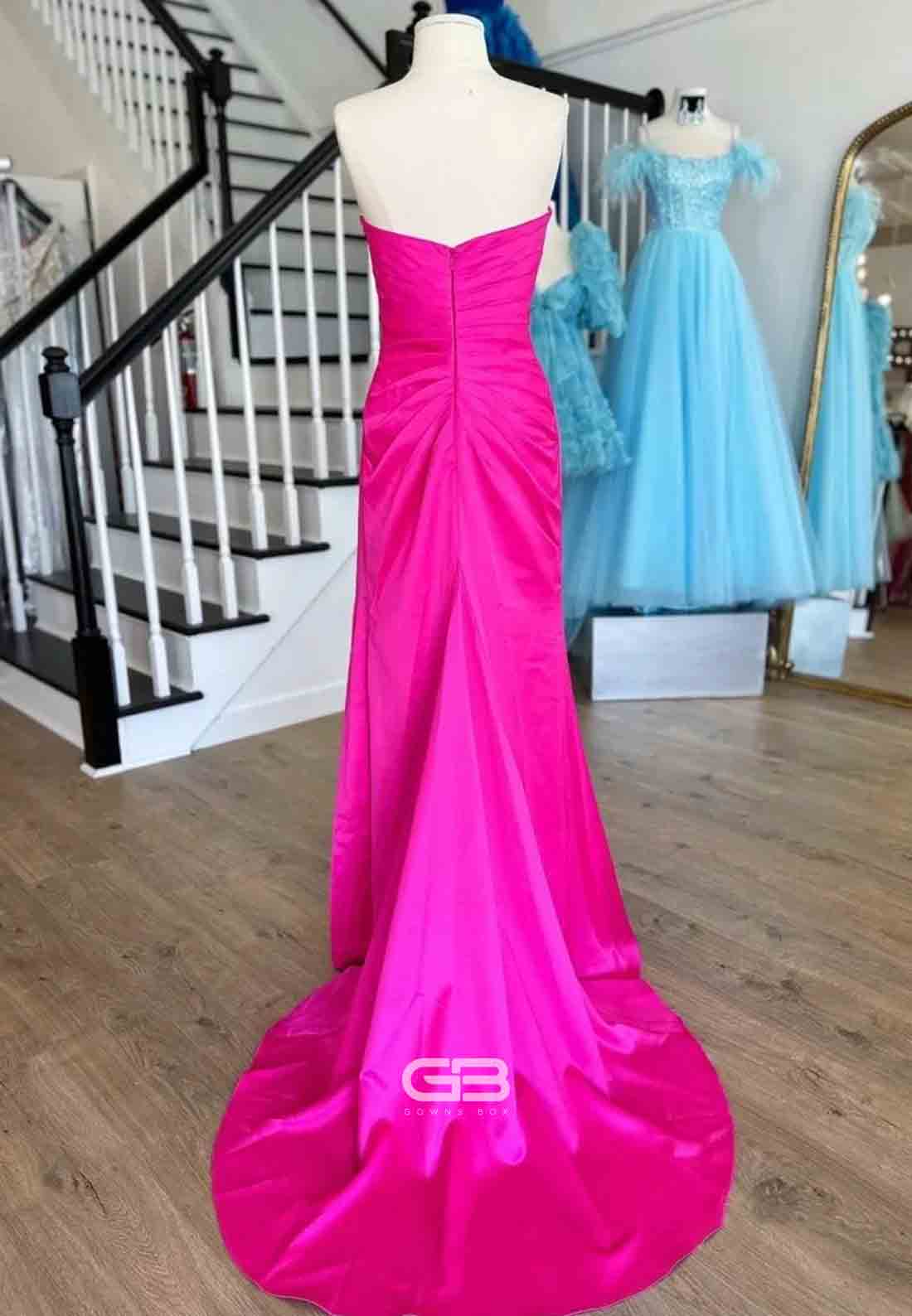 Silver Beaded Sweetheart Mermaid Long Formal Dress with Slit