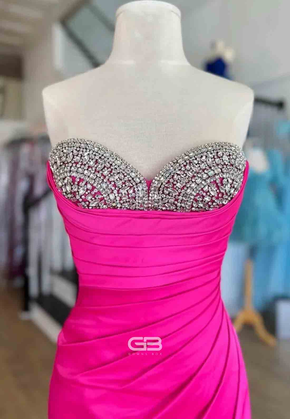 Silver Beaded Sweetheart Mermaid Long Formal Dress with Slit