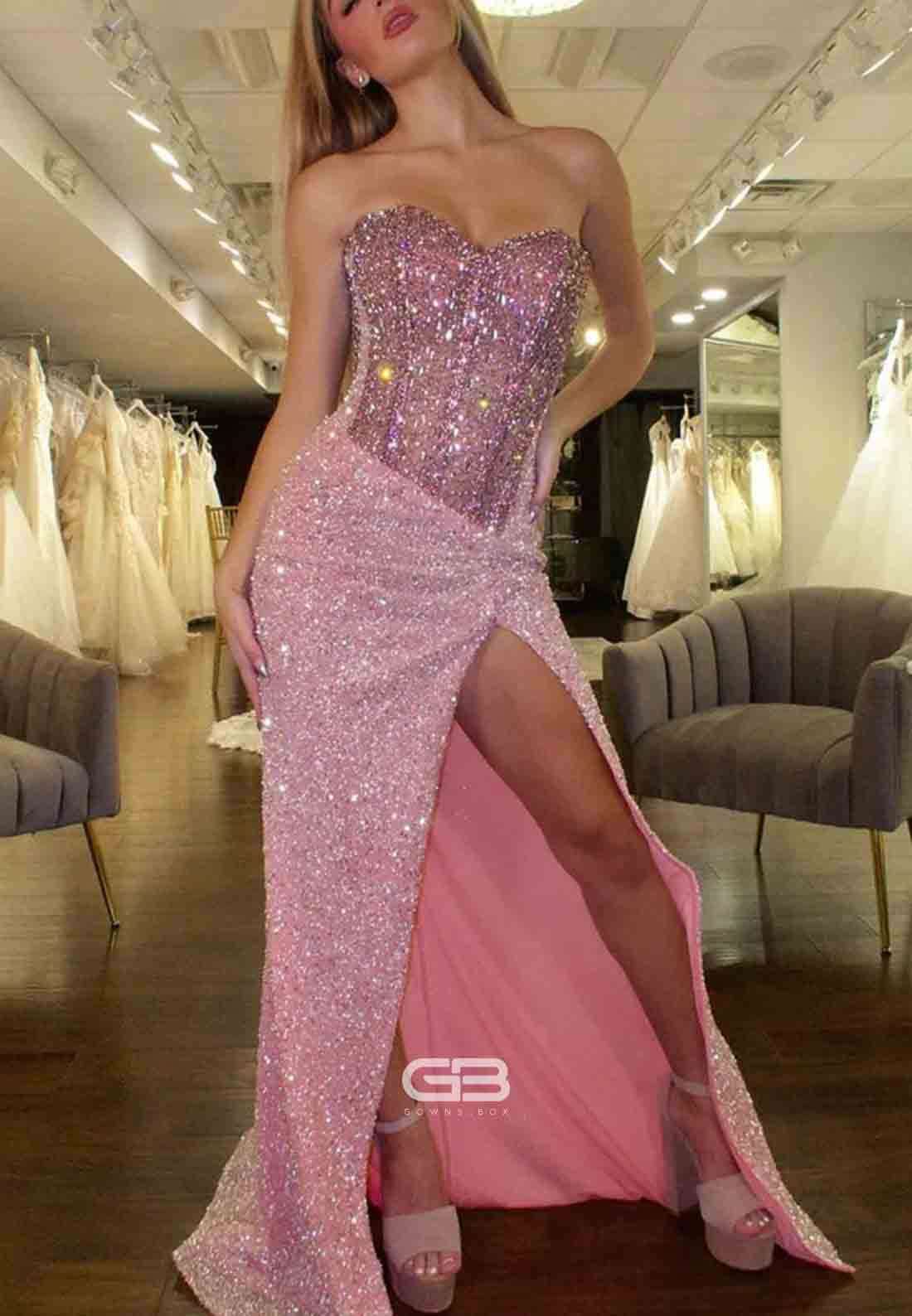 Tie Straps V-Neck Baby Pink Ruched V Back Bust Long Prom Dress