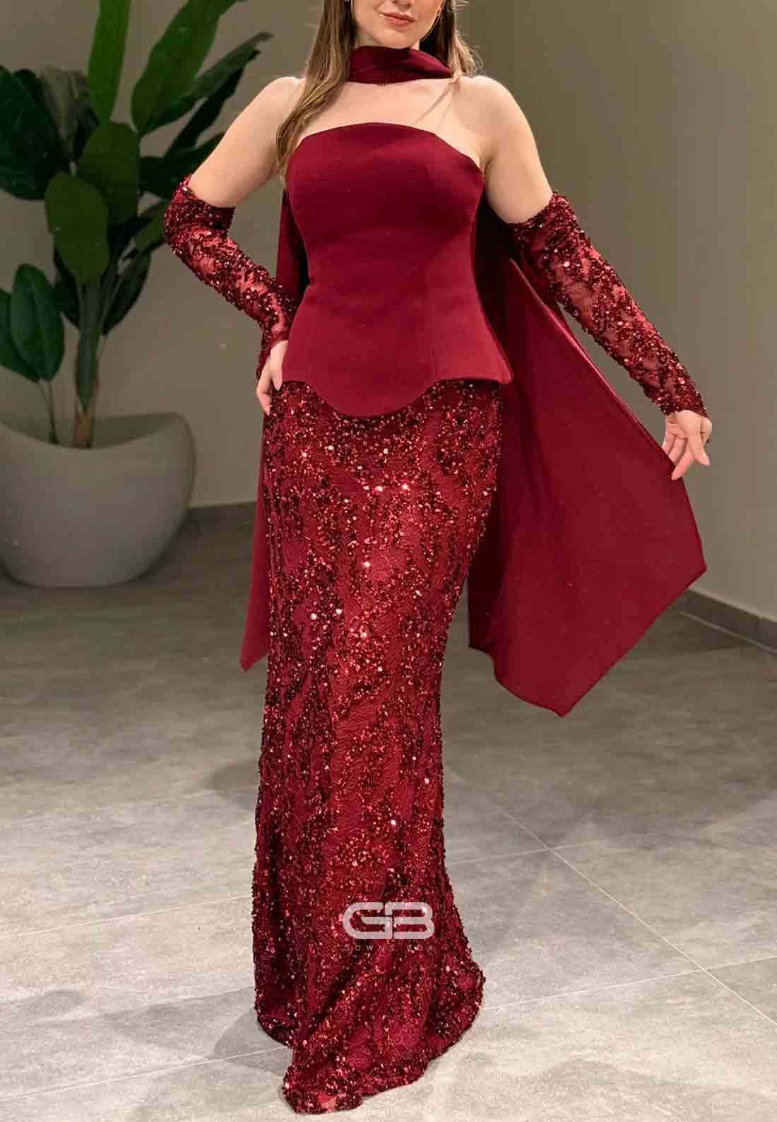 Halter Strapless Floor-Length Corset Evening Gowns with Beading