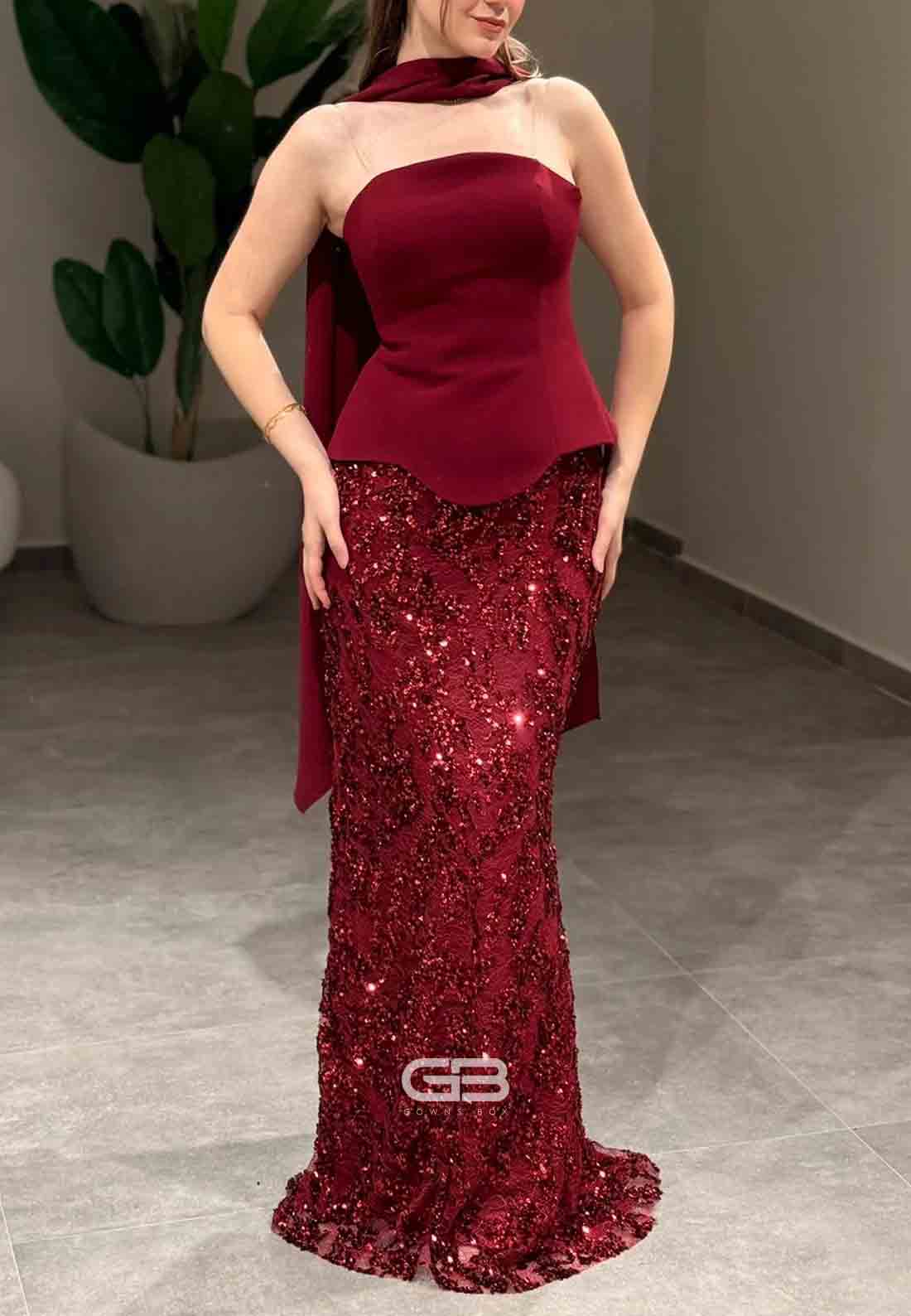 Halter Strapless Floor-Length Corset Evening Gowns with Beading