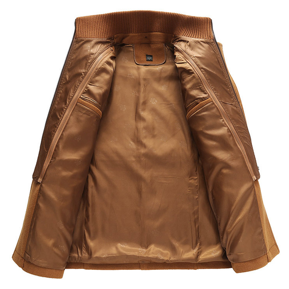 Blauschwan™ Herrenmantel mit abnehmbarem Doppelkragen aus Wolle