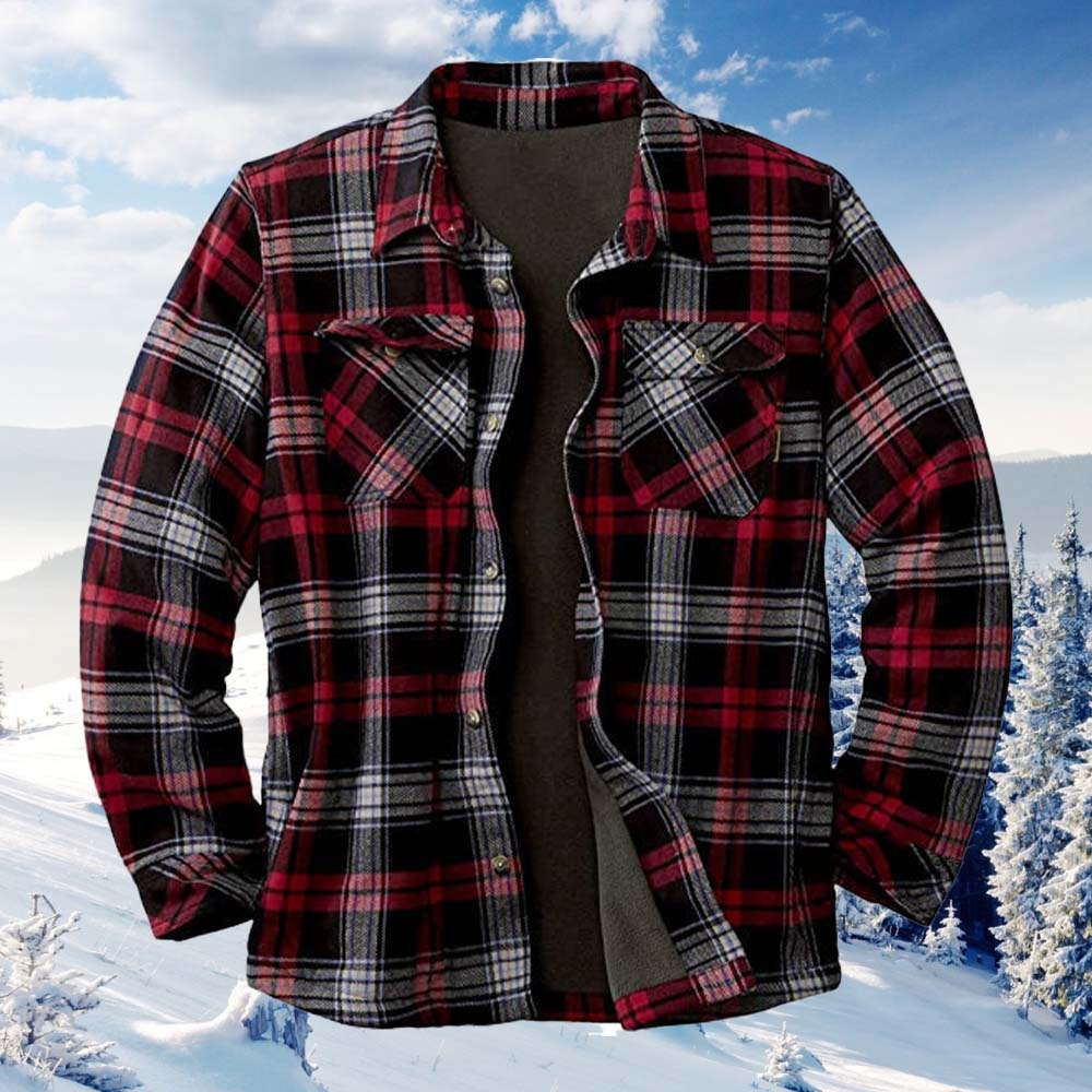 Saphirvogel™ Herren Flanell Revershemd Karierte Jacke