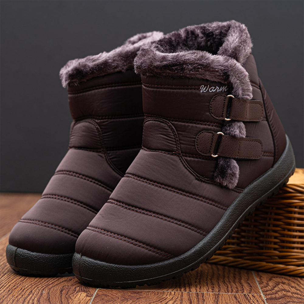 Blauschwan™ Warme wasserdichte Schneestiefel aus Fleece für Damen mit Klettverschluss