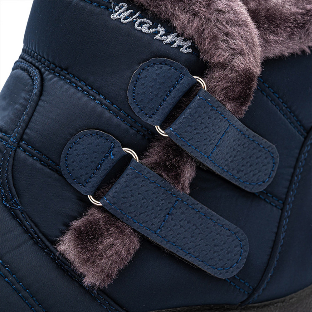 Blauschwan™ Warme wasserdichte Schneestiefel aus Fleece für Damen mit Klettverschluss