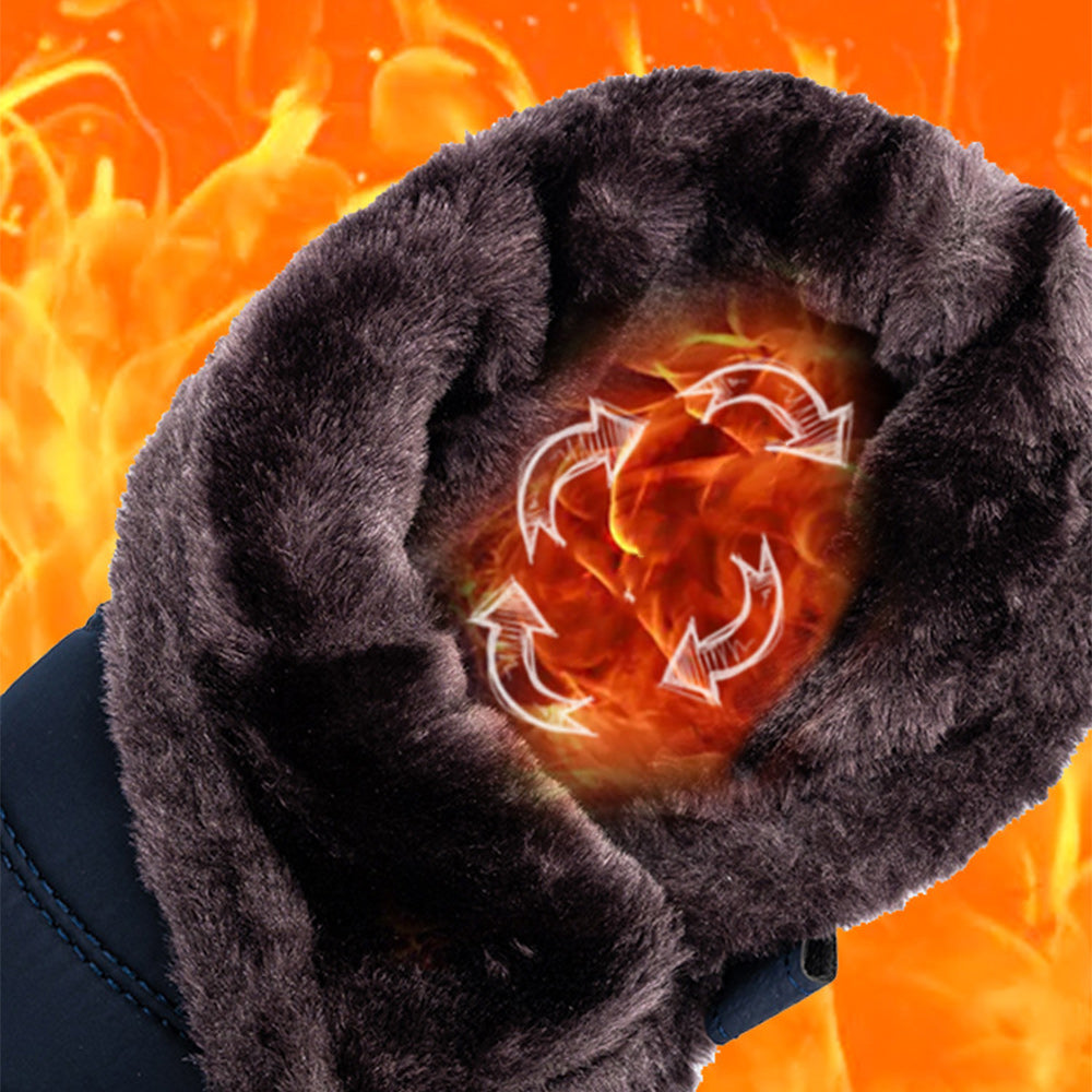 Blauschwan™ Warme wasserdichte Schneestiefel aus Fleece für Damen mit Klettverschluss