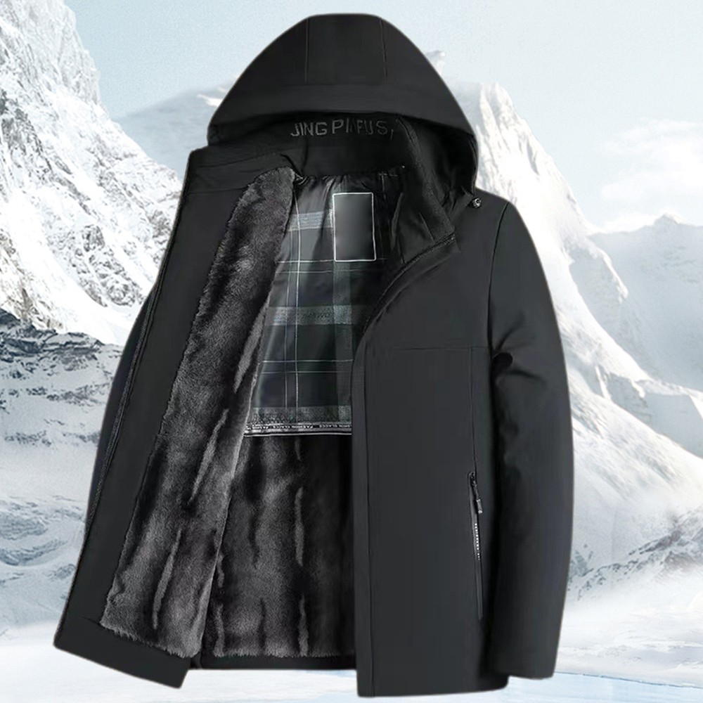 Shobous Men’s Thermal Thick Hooded Parka Coat