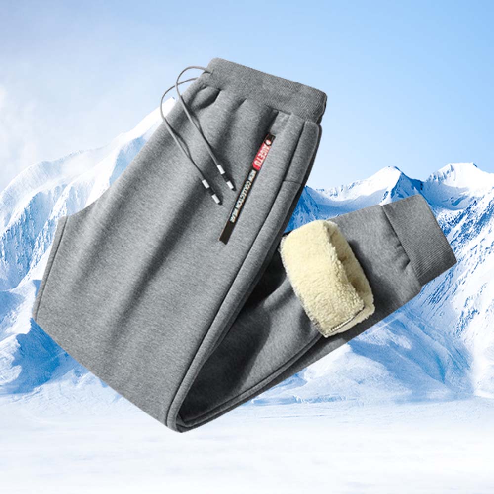 Saphirvogel™ Herren Lambswool Fleece Sweatpants mit Kordelzug