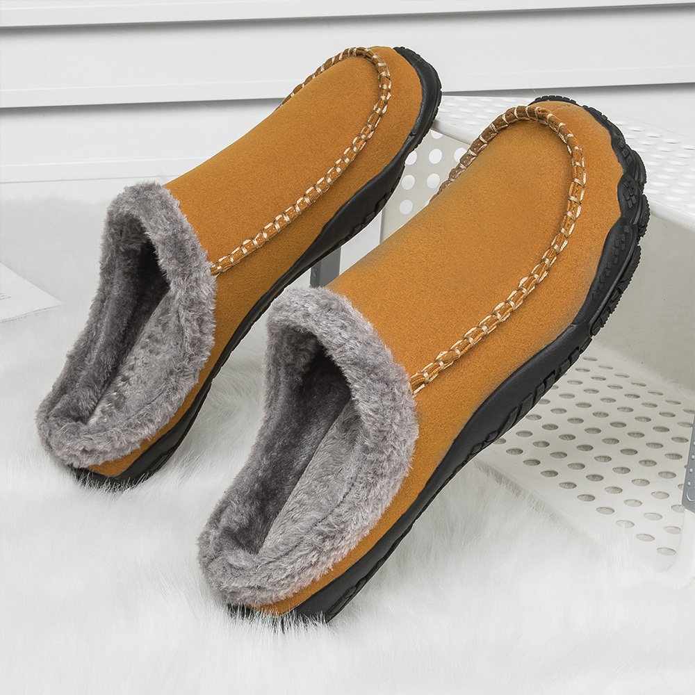 Saphirvogel™ Herren Fleece Comfy Handmade Stitch Slip-on Hausschuhe