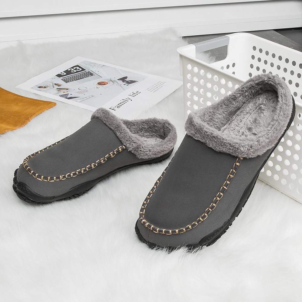 Saphirvogel™ Herren Fleece Comfy Handmade Stitch Slip-on Hausschuhe